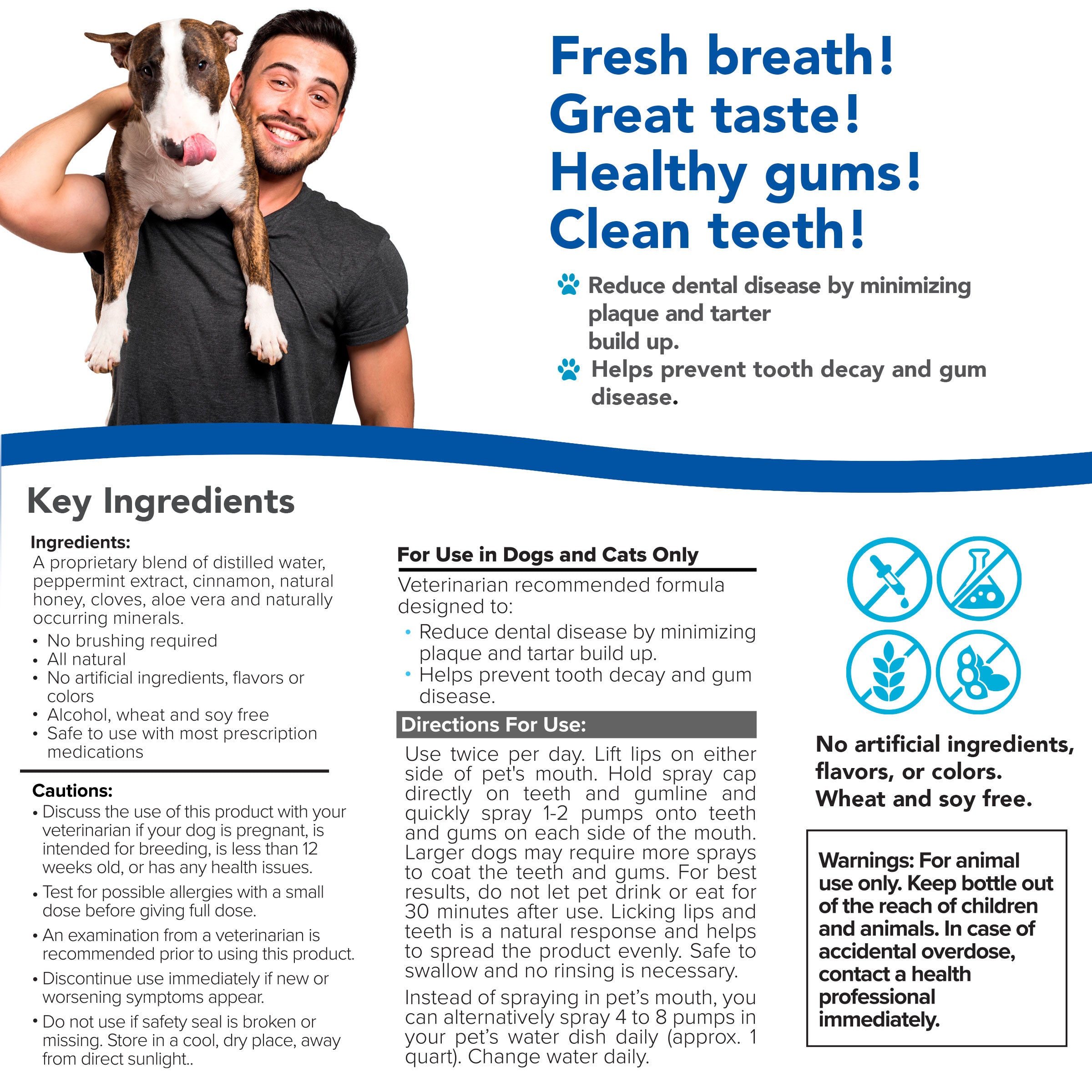 Total Oral Care Spray with Aloe vera for Dogs & Cats