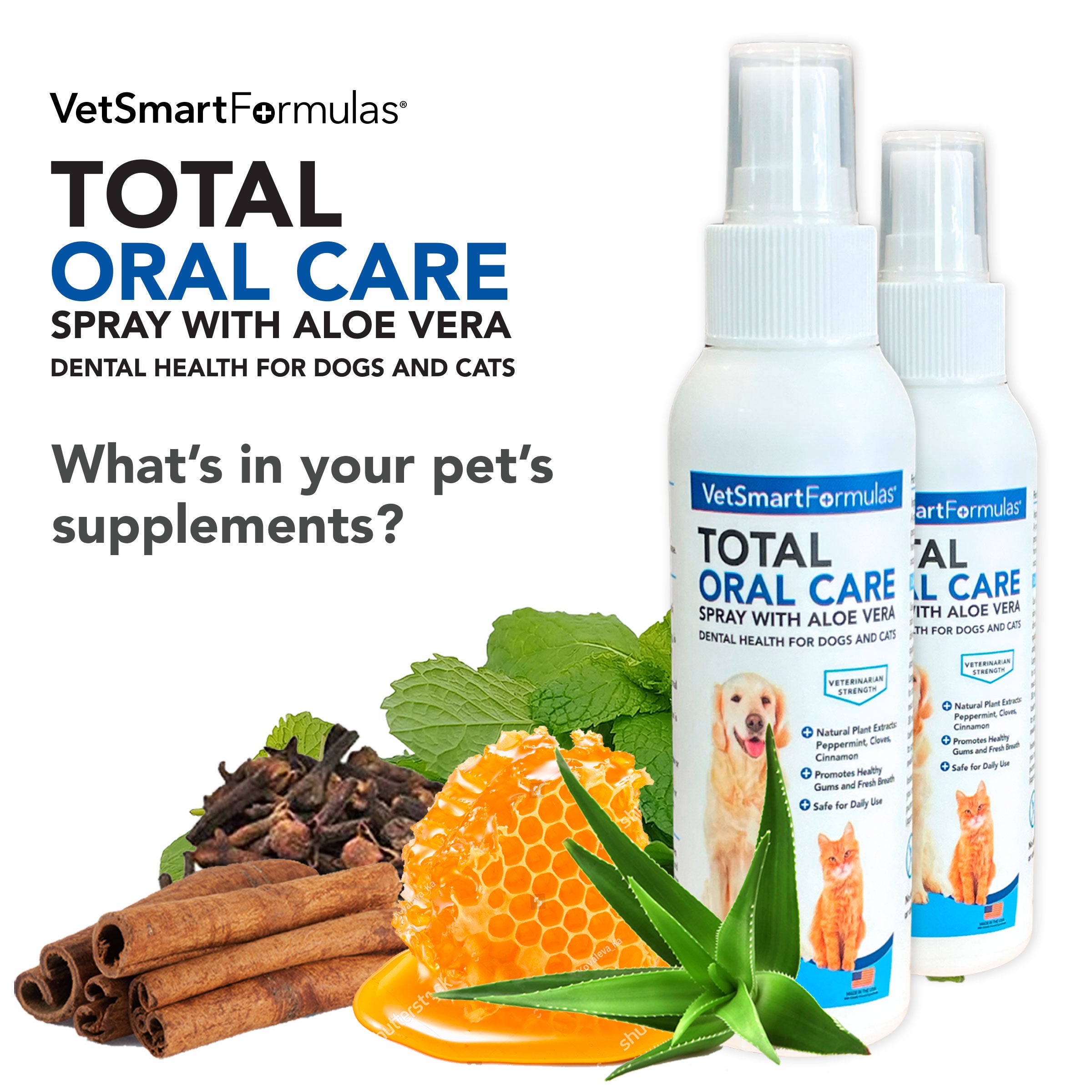 Total Oral Care Spray with Aloe vera for Dogs & Cats